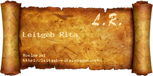 Leitgeb Rita névjegykártya
